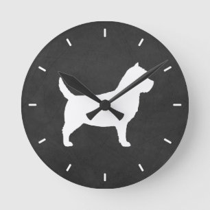 Horloge Ronde Silhouette de Terrier de cairn
