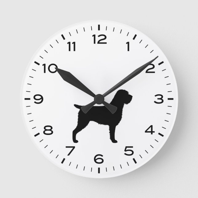 Horloge Ronde Silhouette de Wirehaired Pointing (Recto)