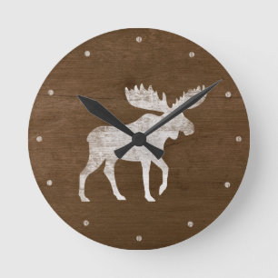 Horloge Ronde Silhouette d'élan