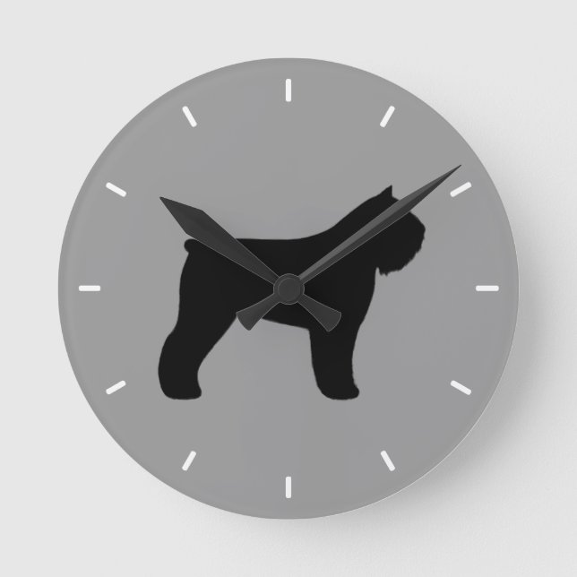 Horloge Ronde Silhouette du Bouvier des Flandres (Recto)