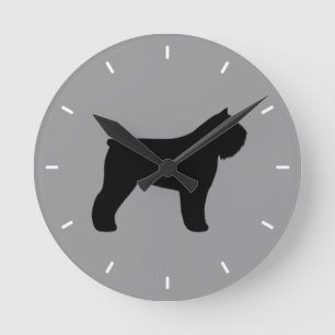 Horloge Ronde Silhouette du Bouvier des Flandres