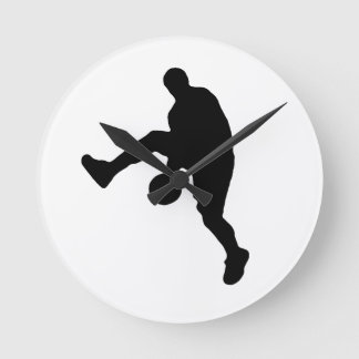Horloge Ronde Silhouette du joueur de basket
