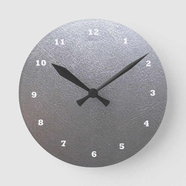 Horloge Ronde SILVER Grey Sparkle : Leather Look Finish (Recto)