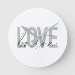 Horloge Ronde Simple, cool, moderne, design urbain Love Boston