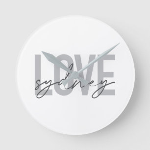 Horloge Ronde Simple, moderne, cool, design urbain Amour Sydney