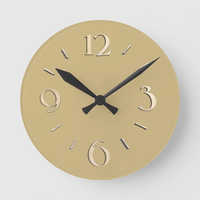 Horloge Ronde Simple Mur d'or (Recto)