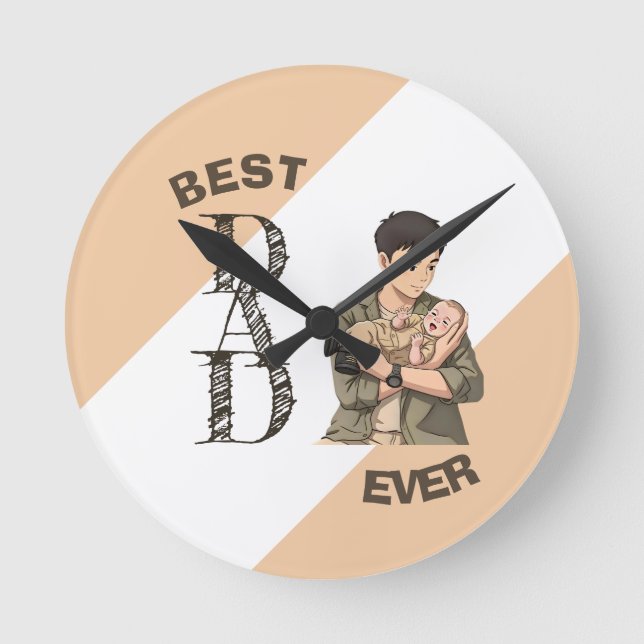 Horloge Ronde Simple Premier Papa Anime Style (Recto)