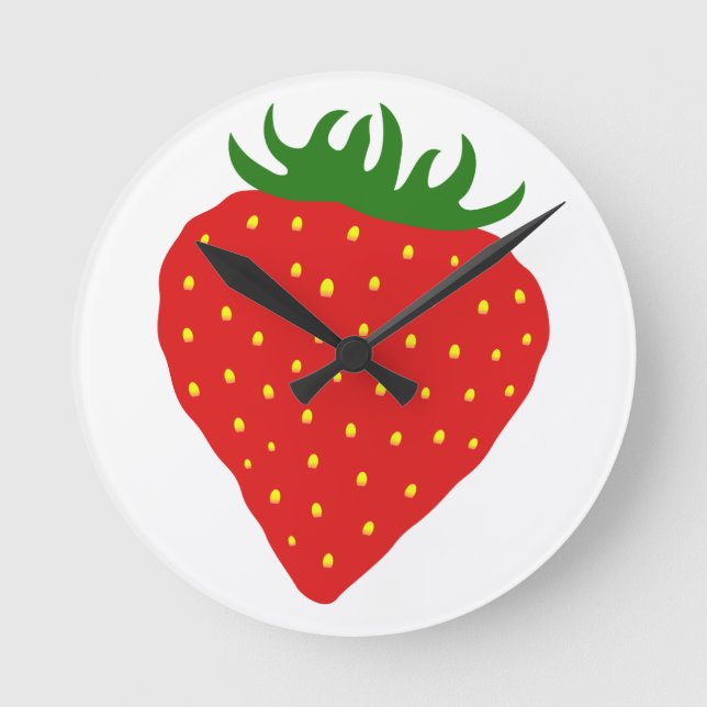 Horloge Ronde Simply Strawberry custom wall clock (Recto)