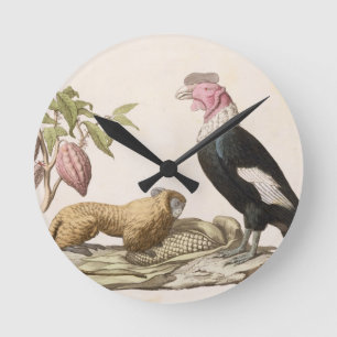 Horloge Ronde Singe et condor de lion, indigènes au Chili ou en