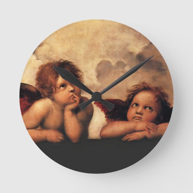 Horloge Ronde Sistine Madonna 2 Anges par Raphael (Recto)