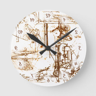 Horloge Ronde Sketchings de Leonardo da Vinci avec des nombres