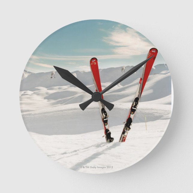 Horloge Ronde Skis rouges (Recto)