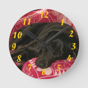 Horloge Ronde Sleepy dog clock