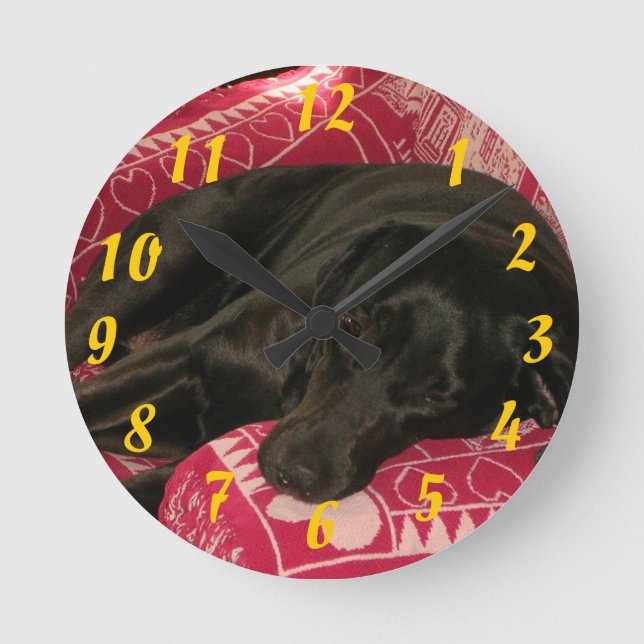 Horloge Ronde Sleepy dog clock (Recto)