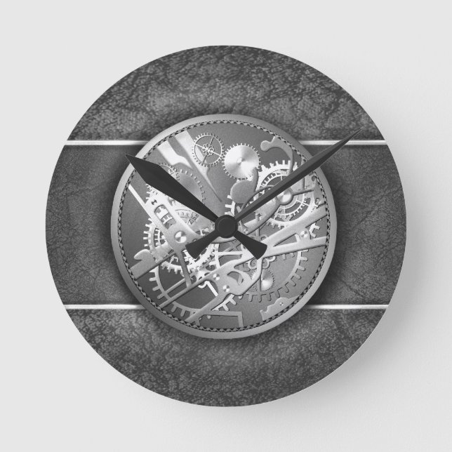 Horloge Ronde Sliver steampunk watch gears (Recto)