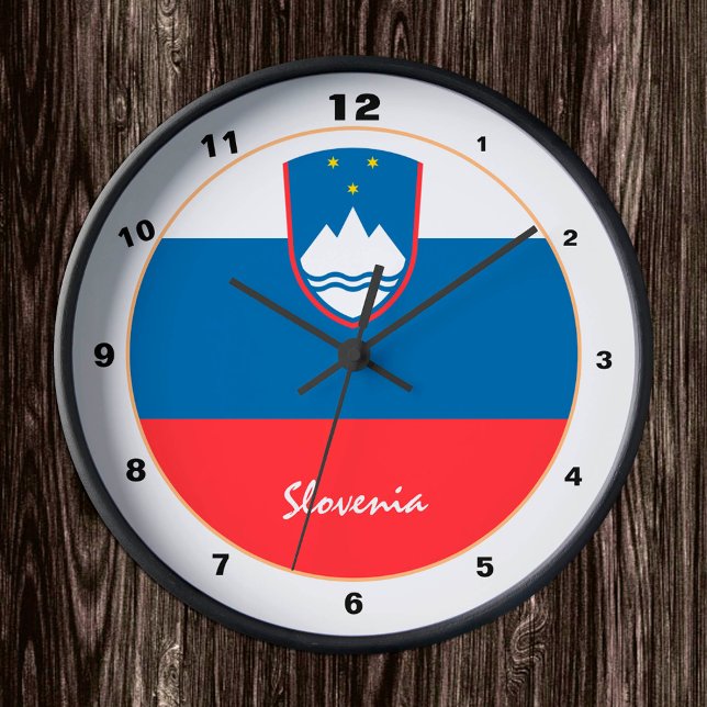 Horloge Ronde Slovénie Drapeau & Slovénie tendance Maison / desi (Créateur téléchargé)