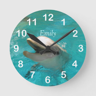 Horloge Ronde Smiling Dolphin