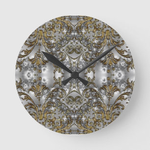 Horloge ronde Sml Motif or et argent