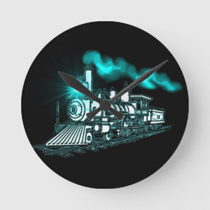Horloge Ronde Smokin Green Train