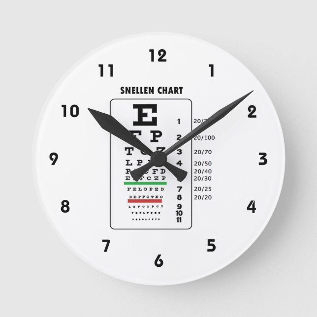 Horloge Ronde Snellen Chart (chanson d'Eye Exam Chart) (Recto)