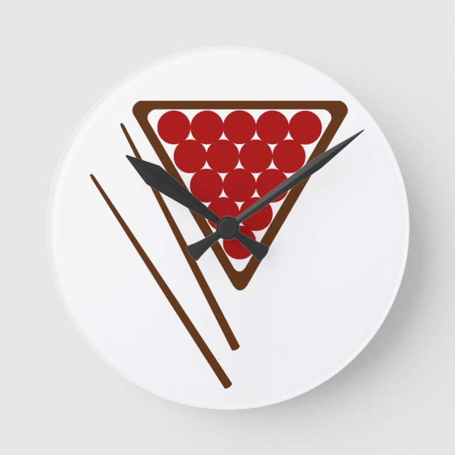 Horloge Ronde Snooker Rack and Snooker Cues (Recto)