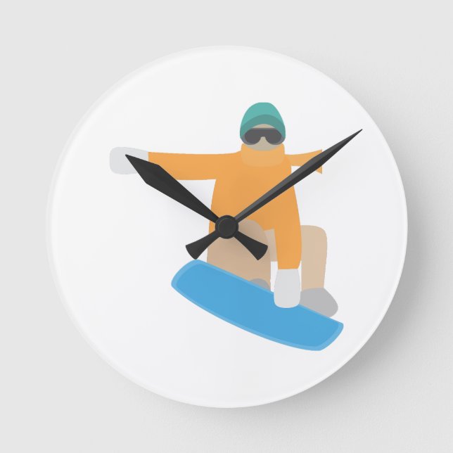 Horloge Ronde Snowboardeur (Recto)