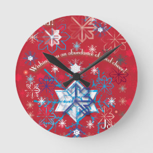 Horloge Ronde Snowflake