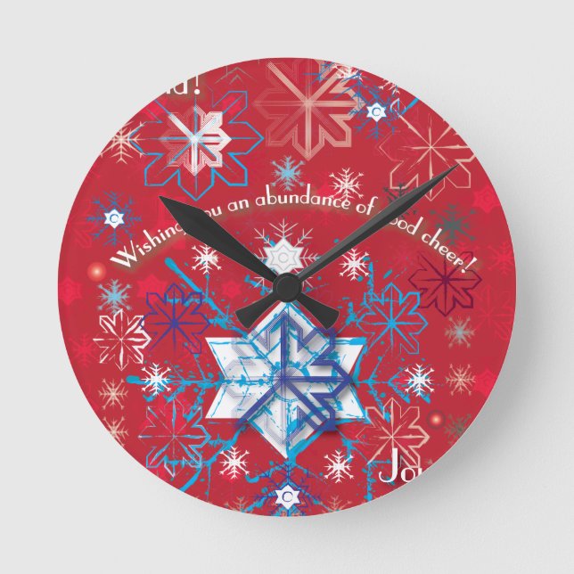 Horloge Ronde Snowflake (Recto)