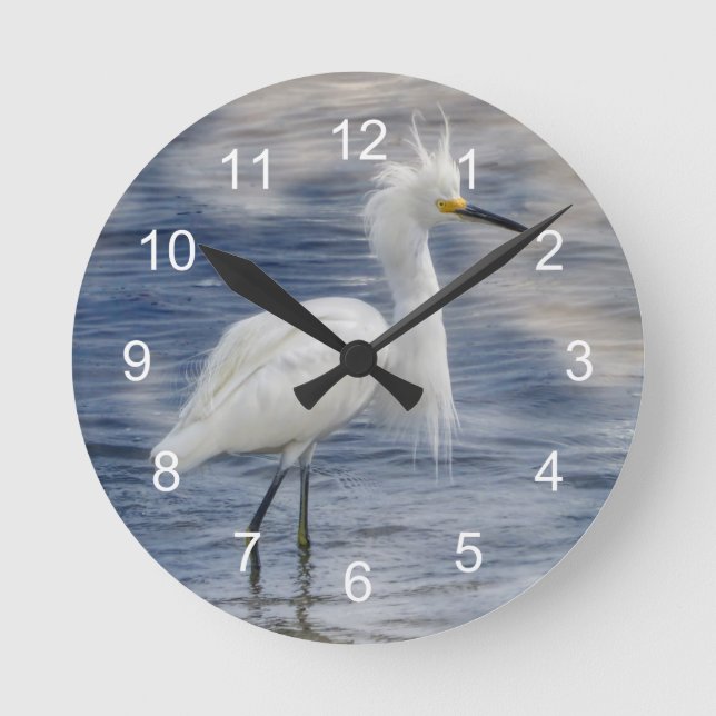 Horloge Ronde Snowt Egret Animale Faune (Recto)
