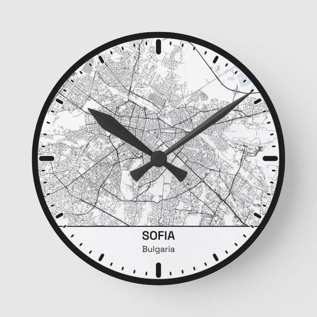 Horloge Ronde Sofia Clock City Line Art (Recto)