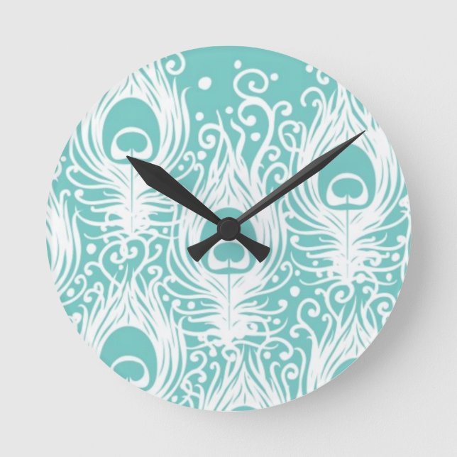 Horloge Ronde Soft peacock feathers (Recto)