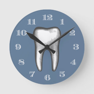 Horloge Ronde Soins dentaires de bureau Dentiste Blanche Dent Du
