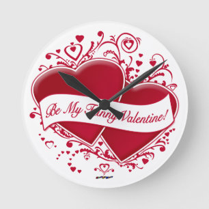 Horloge Ronde Sois Ma Drôle Saint-Valentin ! Cœurs rouges