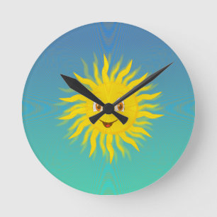 Horloge Ronde Soleil Avec Lignes Circulaires