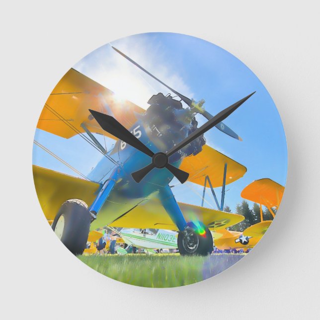 Horloge Ronde Soleil Biplane (Recto)
