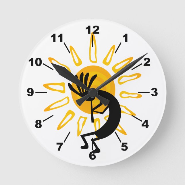 Horloge Ronde Soleil Or Kokopelli (Recto)