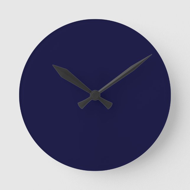 Horloge Ronde Solid color Navy Blue Modern Stylish (Recto)