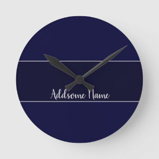Horloge Ronde Solid color Navy Blue Modern Stylish