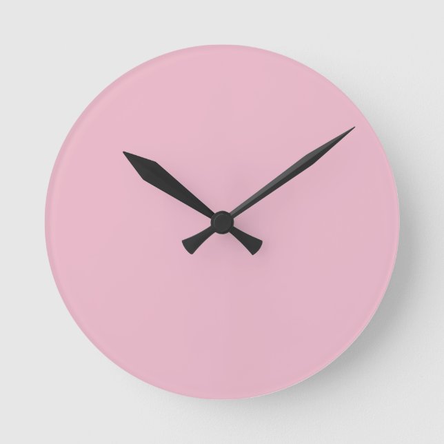 Horloge Ronde Solid Soft Blush Pink Wall Clock (Recto)