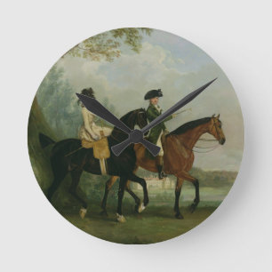 Horloge Ronde Son Honneur. Marcia Pitt Riding avec son frère, le