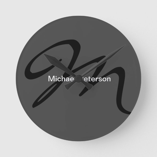 Horloge Ronde Sophistiqué Monogramme de script initial moderne g (Recto)