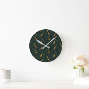 Horloge Ronde Sortie de girafe tropicale