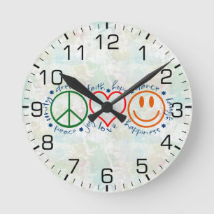 Horloge Ronde Sourire d'amour de paix