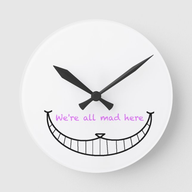 Horloge Ronde Sourire de chat de Cheshire (Recto)