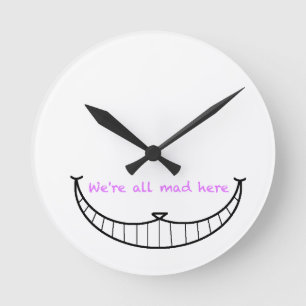Horloge Ronde Sourire de chat de Cheshire