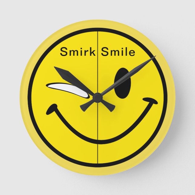 Horloge Ronde Sourire de sourire affecté (Recto)