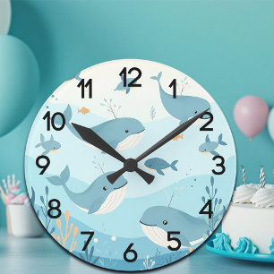 Horloge Ronde Sous la mer Baleines et pisciculture