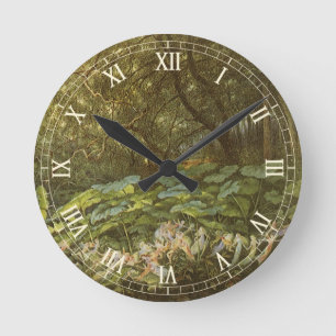 Horloge Ronde Sous les Feuilles de Dock par Richard Doyle, Fairy