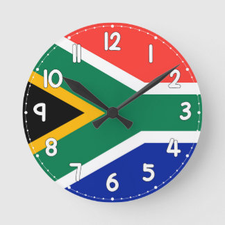 Horloge Ronde South Africa Flag Wall Clock -