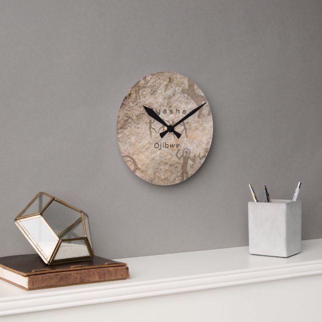 Horloge Ronde Southwest Petroglyhs Custom Tribe/Name (Bureau)
